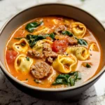 Crockpot Tortellini Soup with Sausage