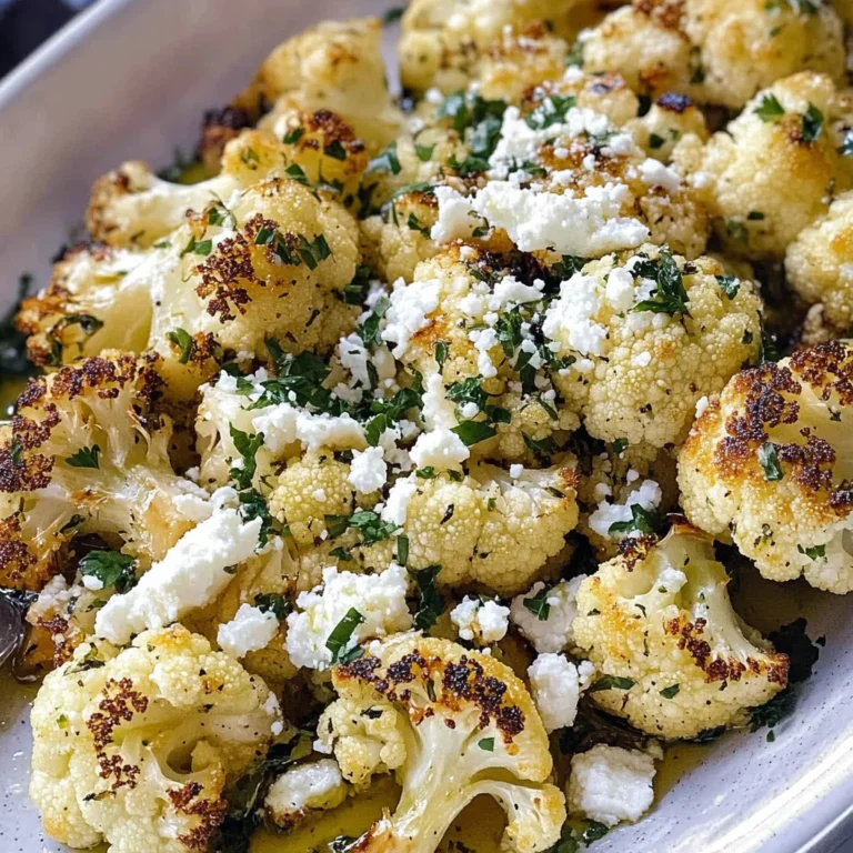 Greek Roasted Cauliflower with Feta and Herbs