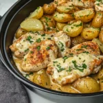 Slow Cooker Parmesan Garlic Chicken and Potatoes