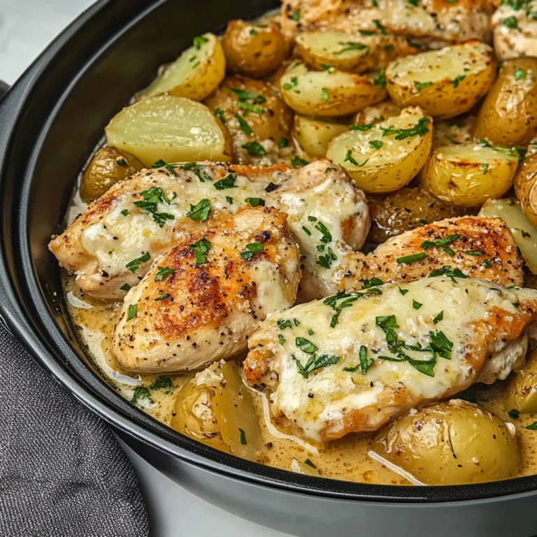 Slow Cooker Parmesan Garlic Chicken and Potatoes