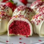 Strawberry Velvet Cheesecake Truffle Bites